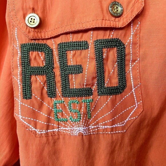 Red Ape Rare, Men's Corp. Shirt, Sz. 2X, Long Sleeve, Orange, Embroidery Logo - Picture 8 of 10
